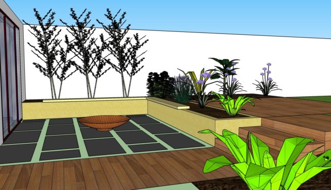 Plan terrasse Bouaye papyrus paysage